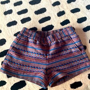 JCrew, multi color elastic shorts
